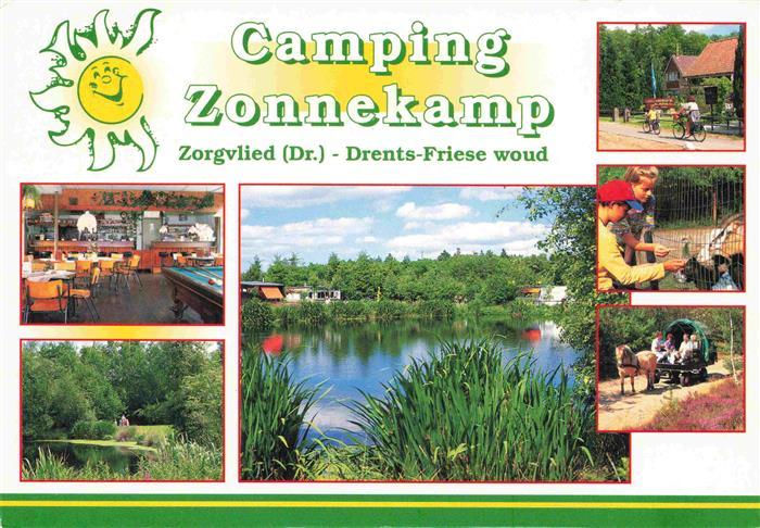 Zorgvlied Camping Zonnekamp Restaurant Teich Radfahren Tierzoo Pferdewagen