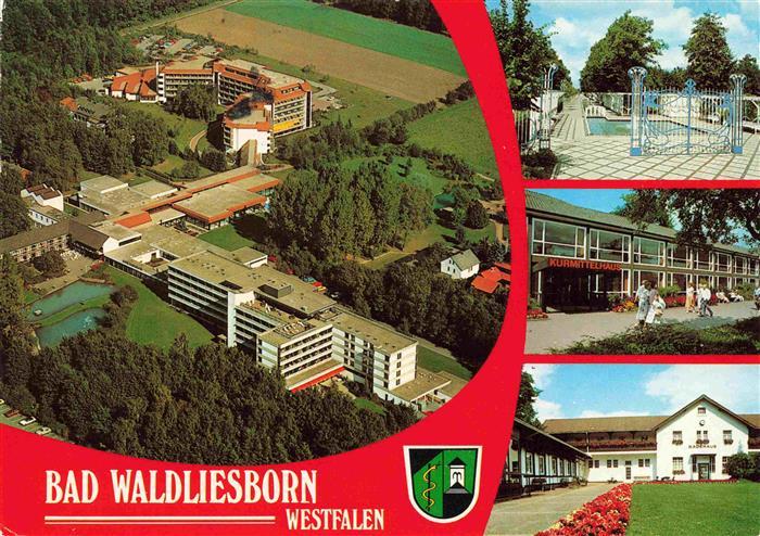 Bad Waldliesborn Fliegeraufnahme Kuranlagen Schwimmbad Kurmittelhaus Badehaus