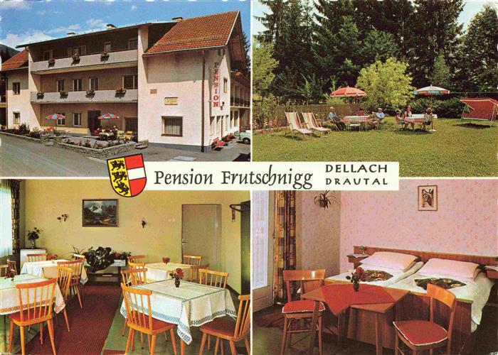Dellach Drautal Kaernten AT Pension Frutschnigg Gaststube Zimmer Garten