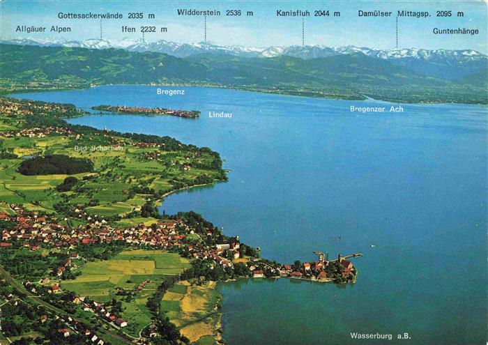 Wasserburg Bodensee mit dem oestlichen Obersee Fliegeraufnahme