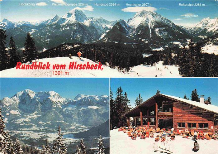 Ramsau  Berchtesgaden Rundblick vom Hirschegg Berggaststaette Hirschkaser
