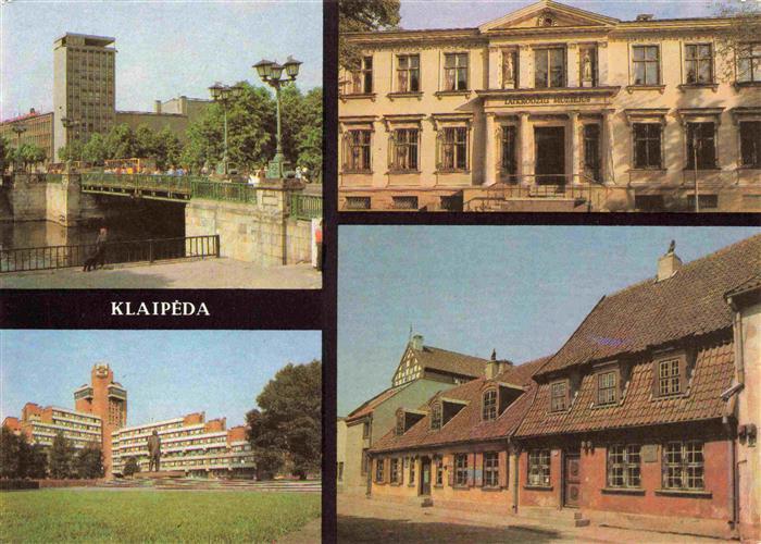 Klaipeda Lithuania Bridge over the Dane Museum of Clocks and Watches Monument to