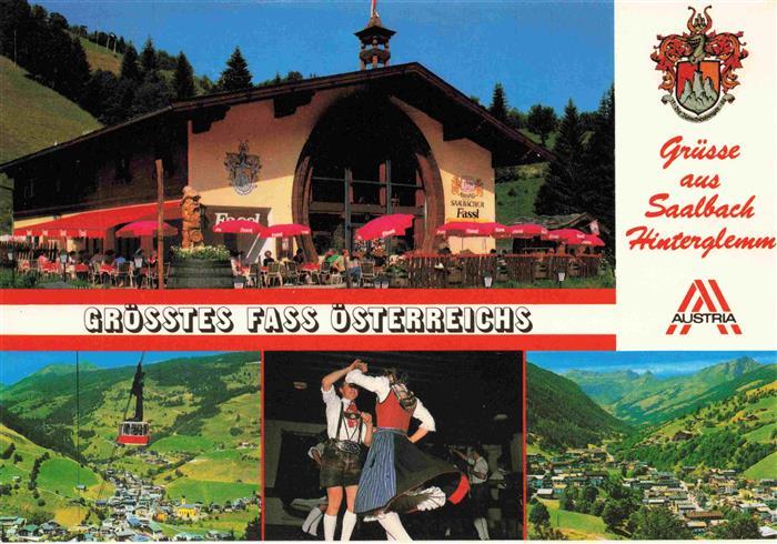Saalbach -Hinterglemm AT Saalbacher Fassl Groesstes Fass oesterreich Panorama Se