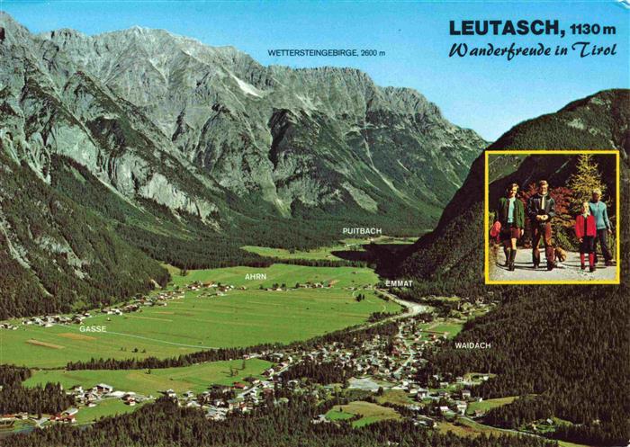 Leutasch Tirol AT Fliegeraufnahme mit Wettersteingebirge