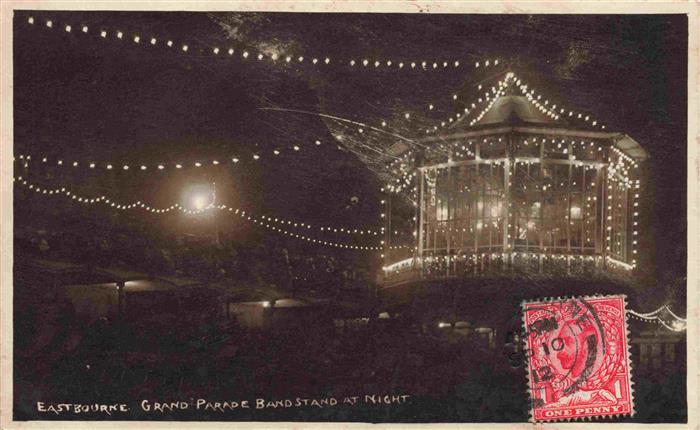 EASTBOURNE Sussex UK Grand Parade Band Stand at night