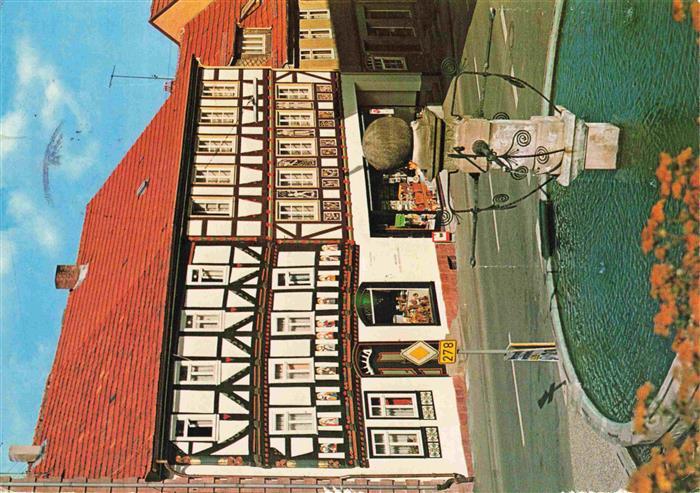 Tann Rhoen Elf-Apostelhaus 16. Jhdt. Historisches Gebaeude Fachwerk Brunnen