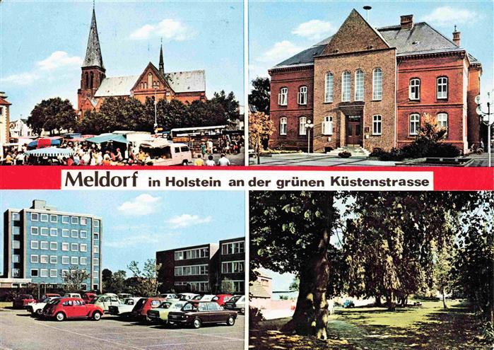 Meldorf Teilansichten Marktplatz Kirche