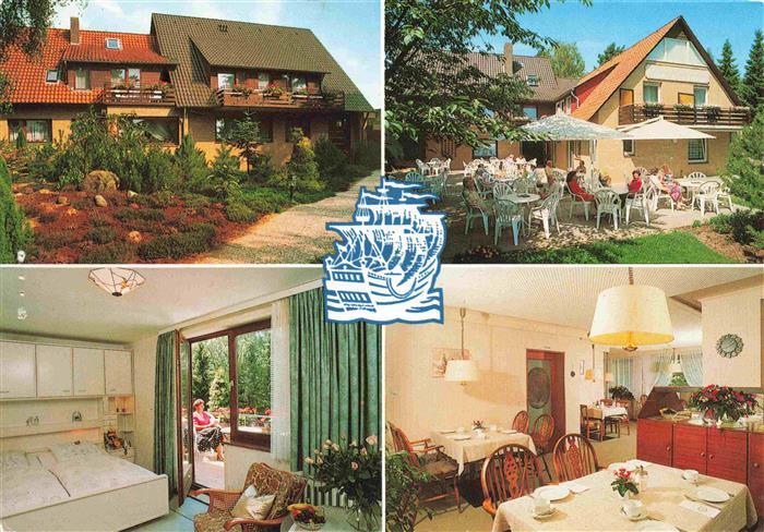 Bad Bevensen Hotel Pension Café Zum Hanseaten Fremdenzimmer Gastraum Terrasse