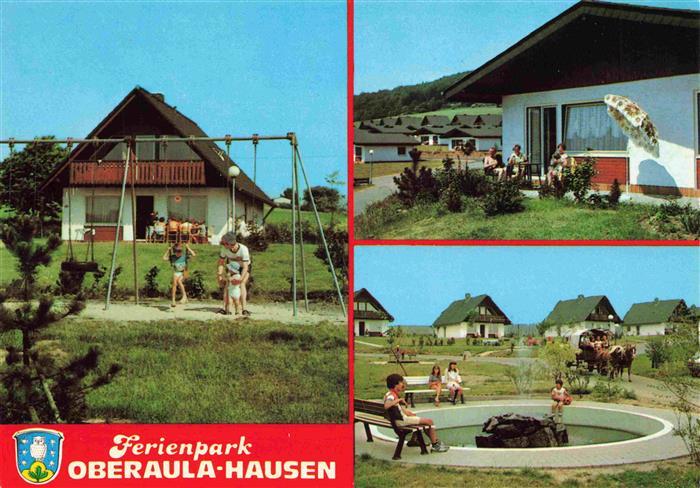 Oberaula Ferienpark Oberaula-Hausen im Knuellgebirge Kinderspielplatz Planwagen