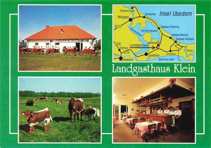 Mellenthin Landgasthaus Klein Restaurant Landwirtschaft Landkarte Insel Usedom