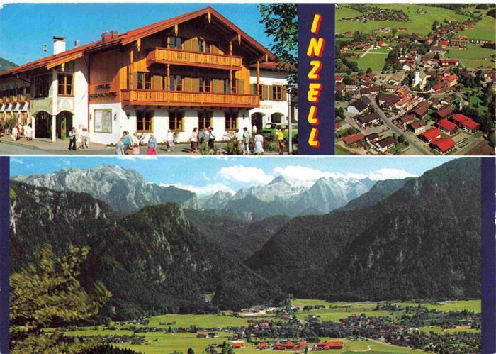 Inzell Traunstein Bayern mit seinem Gebirgspanorama Ortszentrum Hotel Luftaufnah