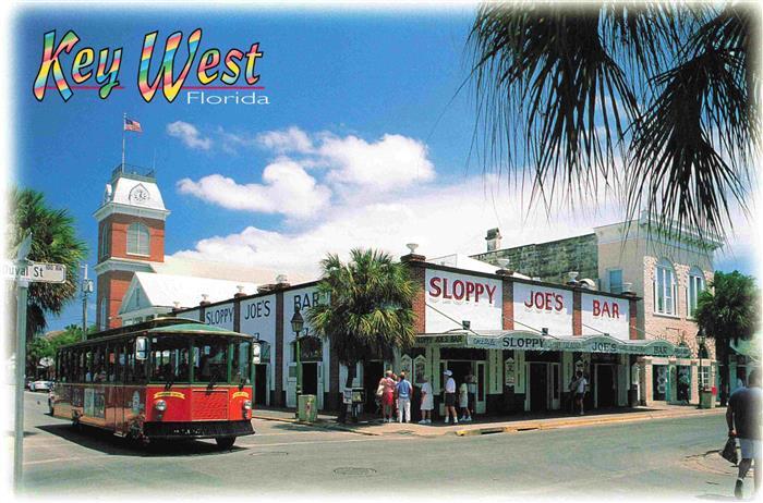 Key West Florida USA Famous Sloppy Joe's Bar Duval Street Bus