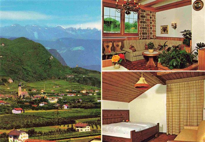 St Pauls Eppan Pension Riegler Gastraum Fremdenzimmer Panorama Dolomiten