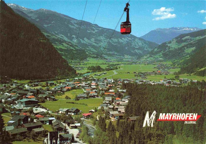 Mayrhofen Zillertal Tirol AT Panorama Bergbahn Ahornbahn Blick gegen Schwendau H