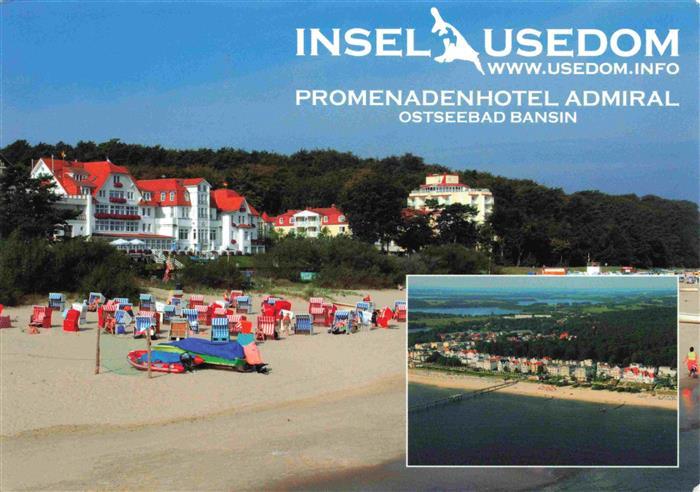BANSIN Ostseebad Heringsdorf Promenadenhotel Admiral Strand Luftaufnahme