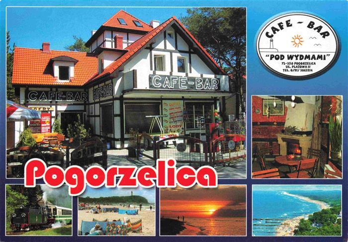 Pogorzelica Fischerkathen Ostseebad PL Café Bar Pod Wydmami Dampflokomotive Stra