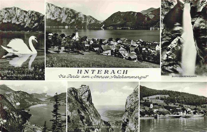 Unterach Attersee AT Seepartien Burggrabenklamm Schafberg Spitze