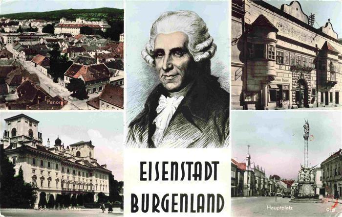 Eisenstadt Burgenland AT Panorama Rathaus Schloss Esterhazy Hauptplatz