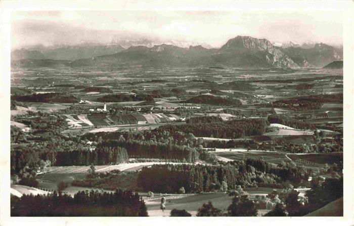 Wolfsegg am Hausruck Oberoesterreich AT Blick ueber Atzbach mit Traunstein und T