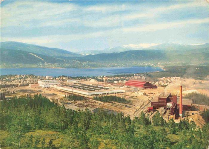 Norge Norwegen Norway View of the Town and the State owned Ironworks