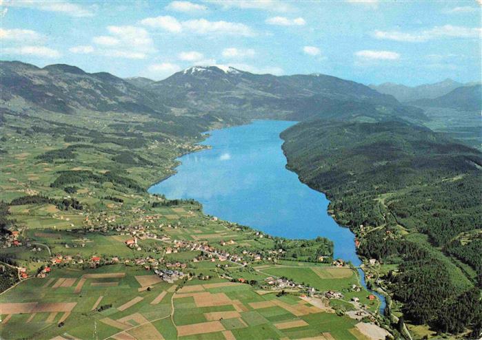 Seeboden Millstaettersee Kaernten AT Fliegeraufnahme