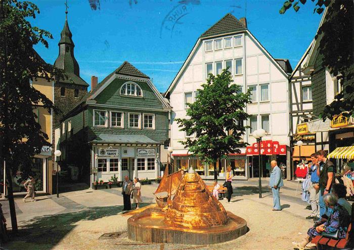Hattingen Ruhr Obermarkt mit Treidlerbrunnen