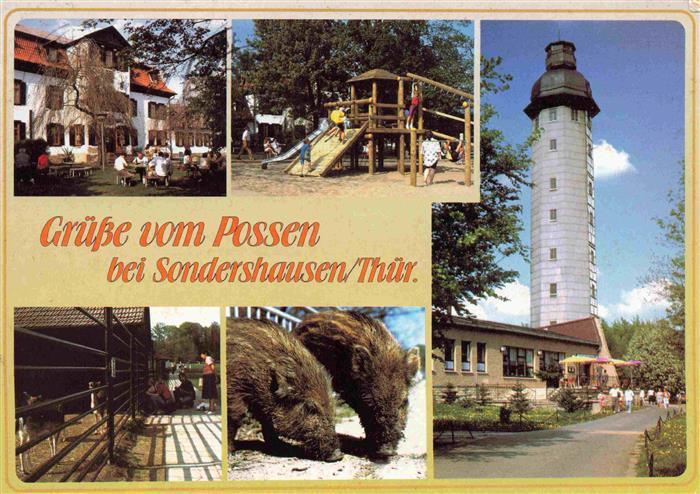 Sondershausen Thueringen Gruesse vom Possen Tierpark Aussichtsturm Restaurant
