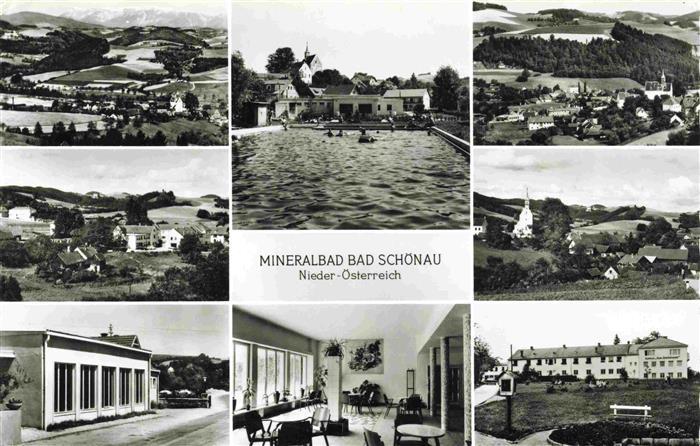 Bad Schoenau Niederoesterreich AT Panorama Freibad Kurhaus Speisesaal