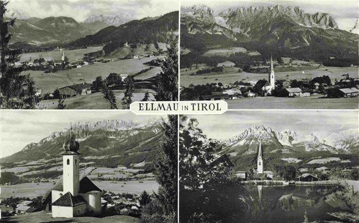 Ellmau Elmau Tirol AT Panorama Kirche Seepartie