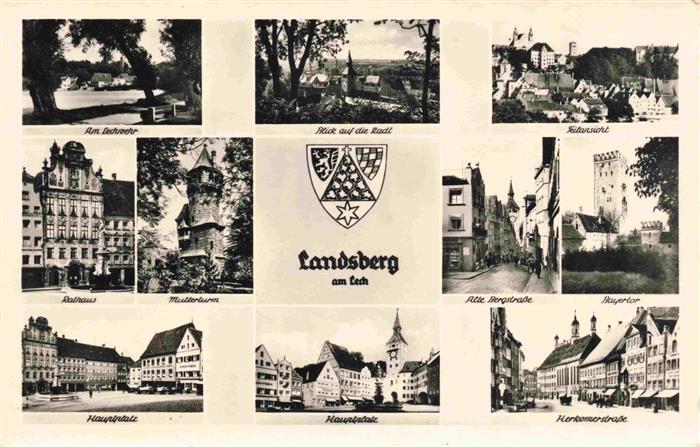 Landsberg Lech Bayern Am Lechner Rathaus Mutterturm Hauptplatz Teilansicht Alte