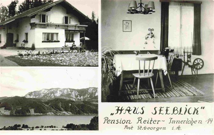 Innerlohen St Georgen Attergau Traunviertel AT Haus Seeblick Gaststube Panorama