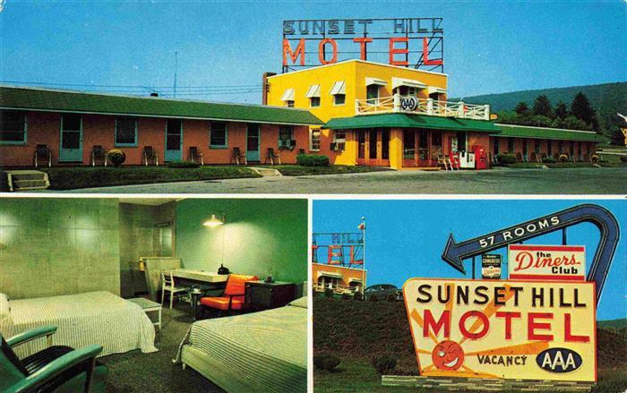 Breezewood Pennsylvania USA Sunset Hill Motel Appartement Hotelschild