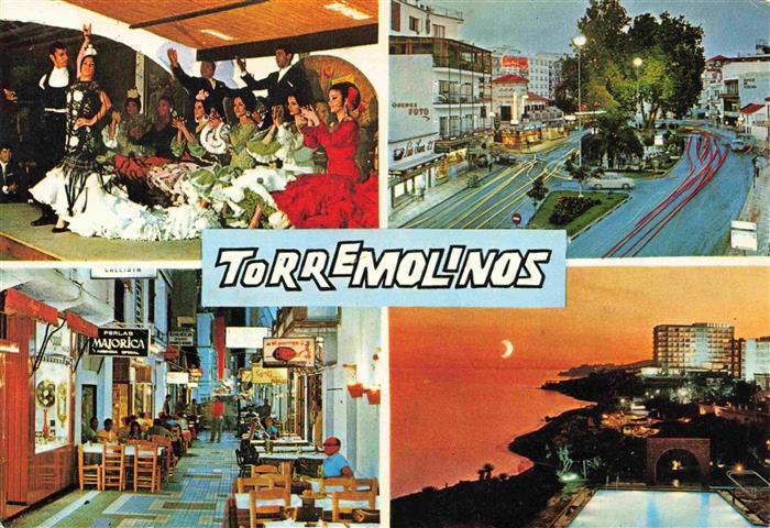 Torremolinos ES Folkloregruppe Strassenpartien Strassencafe