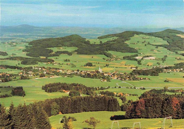 Anger Bad Reichenhall Berggasthaus Fuermann Alm mit Blick auf Anger Fliegeraufna