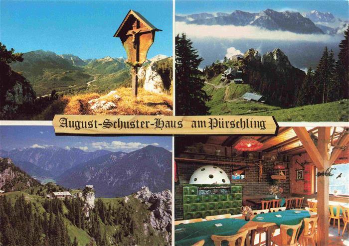 Unterammergau August Schuster Haus am Puerschling Gaststube Wegekreuz Panorama