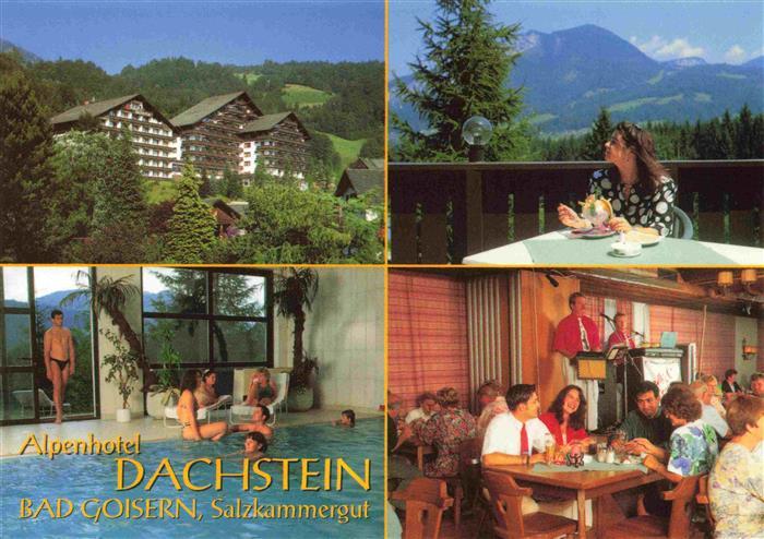 Bad Goisern Salzkammergut AT Alpenhotel Dachstein Hallenbad Gaststube Terrasse