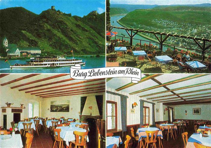 Kamp-Bornhofen Rhein Burg Liebenstein Cafe Restaurant Gastraeume Rheinpartien