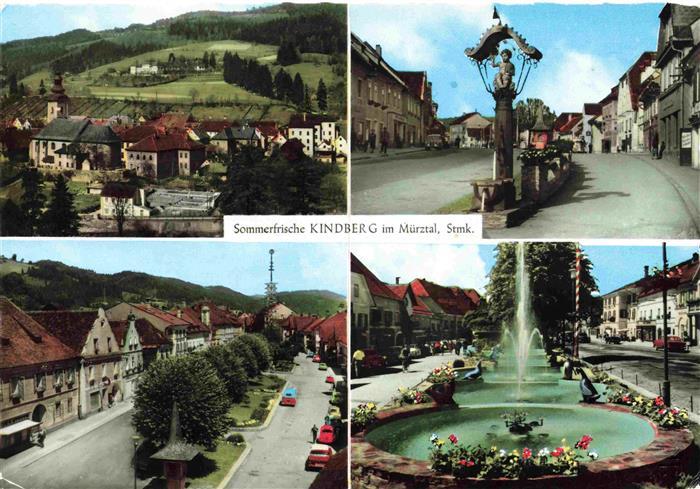 Kindberg Kindlbrunnen Bildstock und Maibaum Kindberger Wasserspiele