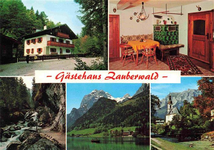 Ramsau Berchtesgaden Gaestehaus Zauberwald Gaststube Seepartie Kirche