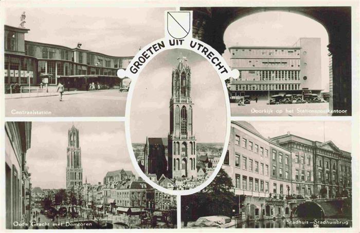 UTRECHT NL Centraalstation Domtoren Doorkijk op het Stationspostkontoor Oude Gra