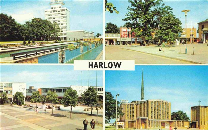Harlow  Essex UK Water Gardens The Stow The Square St Pauls Church