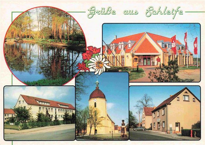 Schleife Oberlausitz Orts und Teilansichten Kirche Sparkasse