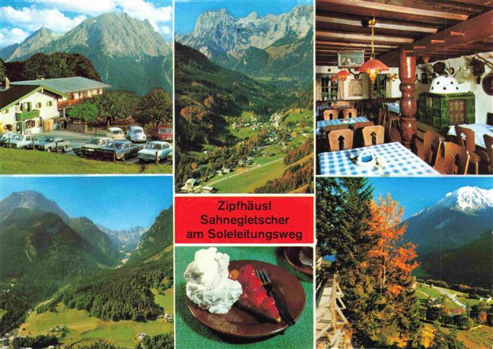 BERCHTESGADEN Bayern Gasthaus Zipfhaeusl Gaststube Sahnegletscher am Soleleitung