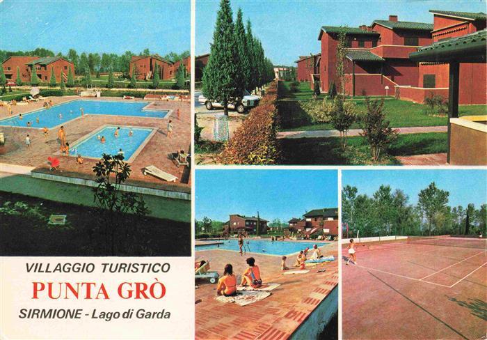 SIRMIONE Lago di Garda IT Villaggio Turistico Punta Groe Freibad Tennisplatz