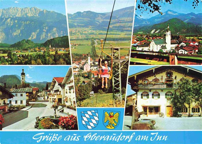 Oberaudorf Inn Panorama Ortspartien Kirche Sessellift