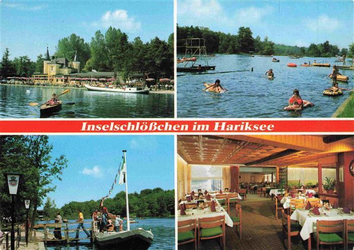 Schwalmtal Niederrhein Inselschloesschen im Hariksee Gastraeume Rheinpartien