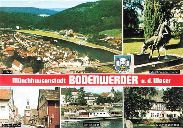 Bodenwerder Fliegeraufnahme Muenchhausen Brunnen Grosse Strasse Am Anleger Muenc