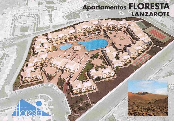 Lanzarote Kanarische Inseln ES Apartamentos Floresta Fliegeraufnahme