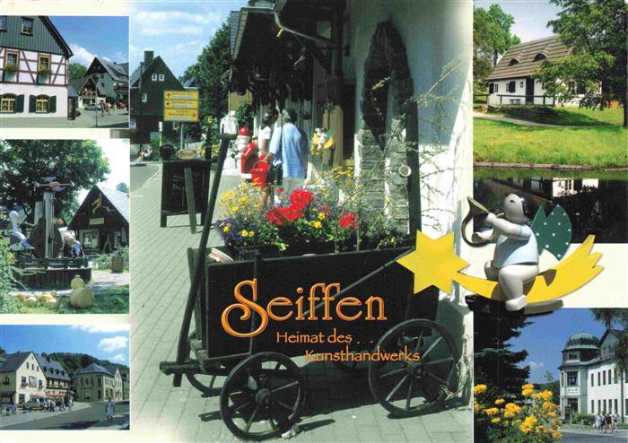Seiffen Erzgebirge Ortsansichten mit Hotel Buntes Haus Spielzeug und Freilichtmu