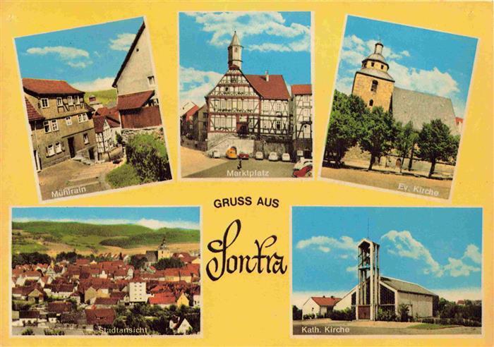 Sontra Werra-Meissner-Kreis Hessen Muehlrain Marktplatz Ev Kirche Stadtansicht K